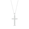 Thumbnail Image 2 of Diamond Cross Necklace 1/15 ct tw Sterling Silver 18”