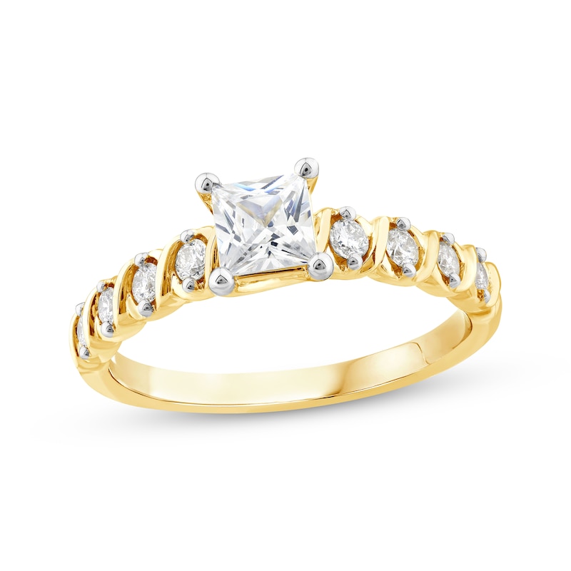 XO from KAY Princess-Cut Diamond Engagement Ring 7/8 ct tw 14K Yellow ...