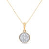 Thumbnail Image 1 of Baguette & Round-Cut Diamond Circle Necklace 1/6 ct tw 10K Yellow Gold 18”