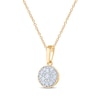 Thumbnail Image 2 of Baguette & Round-Cut Diamond Circle Necklace 1/6 ct tw 10K Yellow Gold 18”