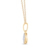 Thumbnail Image 3 of Baguette & Round-Cut Diamond Circle Necklace 1/6 ct tw 10K Yellow Gold 18”