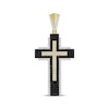 Thumbnail Image 1 of Men's Black & White Diamond Cross Charm 1 ct tw 10K Yellow Gold