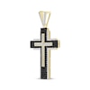 Thumbnail Image 2 of Men's Black & White Diamond Cross Charm 1 ct tw 10K Yellow Gold