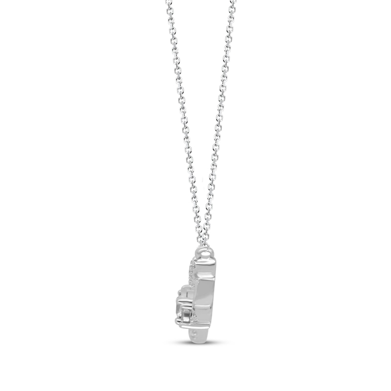 Diamond Three-Stone Infinity Necklace 1/4 ct tw 10K White Gold 18"