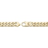 Thumbnail Image 2 of Men's Diamond Station Solid Cuban Curb Chain Necklace 1/2 ct tw 10K Yellow Gold 20&quot;