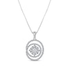 Thumbnail Image 1 of Diamond Halo Swirl Necklace 5/8 ct tw 10K White Gold 18&quot;