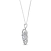 Thumbnail Image 2 of Diamond Halo Swirl Necklace 5/8 ct tw 10K White Gold 18&quot;