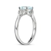 Thumbnail Image 1 of Cushion-Cut Aquamarine & White Lab-Created Sapphire Ring Sterling Silver