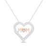 Thumbnail Image 1 of Diamond &quot;Mom&quot; Heart Necklace 1/4 ct tw 10K Two-Tone Gold 19&quot;