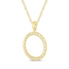 Thumbnail Image 2 of Diamond Ribbon Open Circle Necklace 1/4 ct tw 10K Yellow Gold 18&quot;