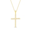 Thumbnail Image 1 of Diamond Ribbon Cross Necklace 1/4 ct tw 10K Yellow Gold 18&quot;