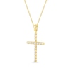 Thumbnail Image 2 of Diamond Ribbon Cross Necklace 1/4 ct tw 10K Yellow Gold 18&quot;