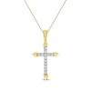 Thumbnail Image 0 of Diamond Cross Necklace 1/4 ct tw 10K Two-Tone Gold 18"