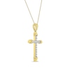 Thumbnail Image 1 of Diamond Cross Necklace 1/4 ct tw 10K Two-Tone Gold 18"