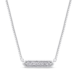 Diamond Accent Bar Necklace 10K White Gold 18&quot;