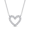 Thumbnail Image 0 of Diamond Open Heart Necklace 1/15 ct tw 10K White Gold 18"