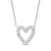 Thumbnail Image 1 of Diamond Open Heart Necklace 1/15 ct tw 10K White Gold 18"