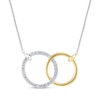 Thumbnail Image 0 of Diamond Interlocking Circles Necklace 1/10 ct tw 10K Two-Tone Gold 18"