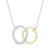 Thumbnail Image 1 of Diamond Interlocking Circles Necklace 1/10 ct tw 10K Two-Tone Gold 18"