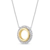 Thumbnail Image 1 of Diamond Double Open Circle Necklace 1/8 ct tw 10K Two-Tone Gold 18"