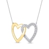 Thumbnail Image 2 of Diamond Linked Hearts Necklace 1/10 ct tw 10K Two-Tone Gold 18&quot;