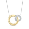 Thumbnail Image 0 of Diamond Interlocking Circles Necklace 1/20 ct tw 10K Two-Tone Gold 18"