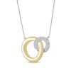 Thumbnail Image 1 of Diamond Interlocking Circles Necklace 1/20 ct tw 10K Two-Tone Gold 18"