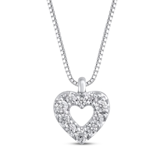 Diamond Heart Necklace 1 ct tw 10K White Gold 18