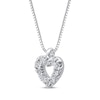 Thumbnail Image 1 of Diamond Heart Charm Necklace 1/15 ct tw 10K White Gold 18"