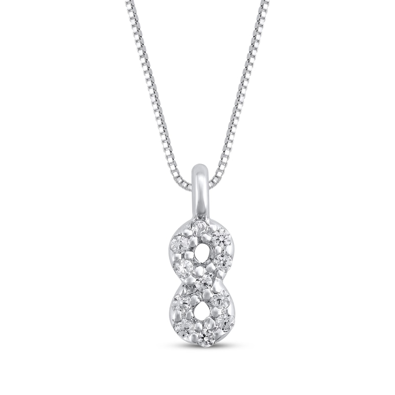 Main Image 1 of Diamond Infinity Symbol Necklace 1/20 ct tw 10K White Gold 18&quot;