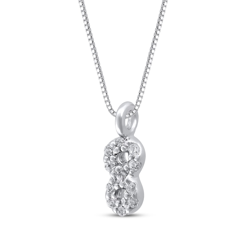 Main Image 2 of Diamond Infinity Symbol Necklace 1/20 ct tw 10K White Gold 18&quot;