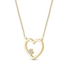 Thumbnail Image 2 of Diamond Accent Heart Outline Necklace 10K Yellow Gold 18&quot;