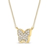 Thumbnail Image 1 of Diamond Butterfly Necklace 1/20 ct tw 10K Yellow Gold 18"