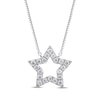 Thumbnail Image 1 of Diamond Star Outline Necklace 1/10 ct tw 10K White Gold 18&quot;