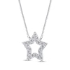 Thumbnail Image 2 of Diamond Star Outline Necklace 1/10 ct tw 10K White Gold 18&quot;