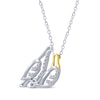 Thumbnail Image 2 of Diamond Lovebirds Necklace 1/15 ct tw Sterling Silver & 10K Yellow Gold 18&quot;