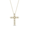 Thumbnail Image 1 of Diamond Infinity Symbol Cross Necklace 1/4 ct tw 10K Yellow Gold 18&quot;