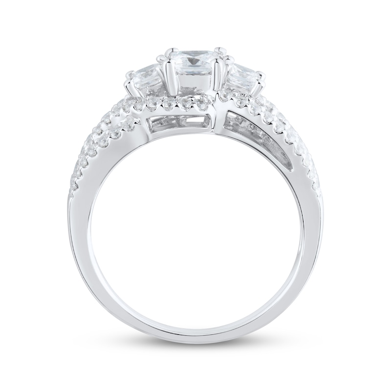 Main Image 2 of Princess-Cut Diamond Three-Stone Engagement Ring 1 ct tw 14K White Gold