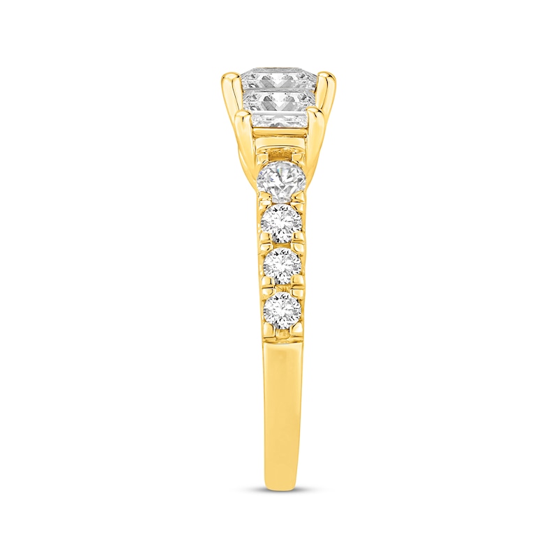 Memories Moments Magic Lab-Grown Diamonds by KAY Three-Stone Engagement Ring 2-1/2 ct tw 14K Yellow Gold