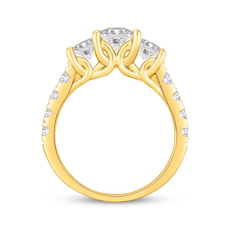 Memories Moments Magic Lab-Grown Diamonds by KAY Three-Stone Engagement Ring 2-1/2 ct tw 14K Yellow Gold