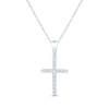 Thumbnail Image 1 of Diamond Cross Necklace 1/10 ct tw 10K White Gold 18&quot;