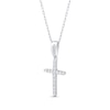 Thumbnail Image 2 of Diamond Cross Necklace 1/10 ct tw 10K White Gold 18&quot;