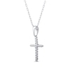 Thumbnail Image 3 of Diamond Cross Necklace 1/10 ct tw 10K White Gold 18&quot;