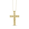 Thumbnail Image 4 of Baguette & Round-Cut Diamond Grid Cross Necklace 1/2 ct tw 10K Yellow Gold 18&quot;