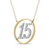 Thumbnail Image 2 of Diamond Quinceañera Circle Necklace 1/8 ct tw 10K Yellow Gold 18&quot;