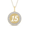 Thumbnail Image 1 of Diamond Quinceañera Cutout Circle Necklace 1/6 ct tw 10K Yellow Gold 18&quot;