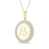 Thumbnail Image 2 of Diamond Quinceañera Cutout Circle Necklace 1/6 ct tw 10K Yellow Gold 18&quot;