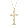 Thumbnail Image 2 of Diamond Accent Chain Link Cross Necklace 10K Yellow Gold 18&quot;