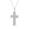 Thumbnail Image 2 of Diamond Filigree Cross Necklace 1/20 ct tw 10K White Gold 18&quot;