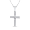 Thumbnail Image 1 of Diamond Accent Cross Necklace 10K White Gold 18&quot;